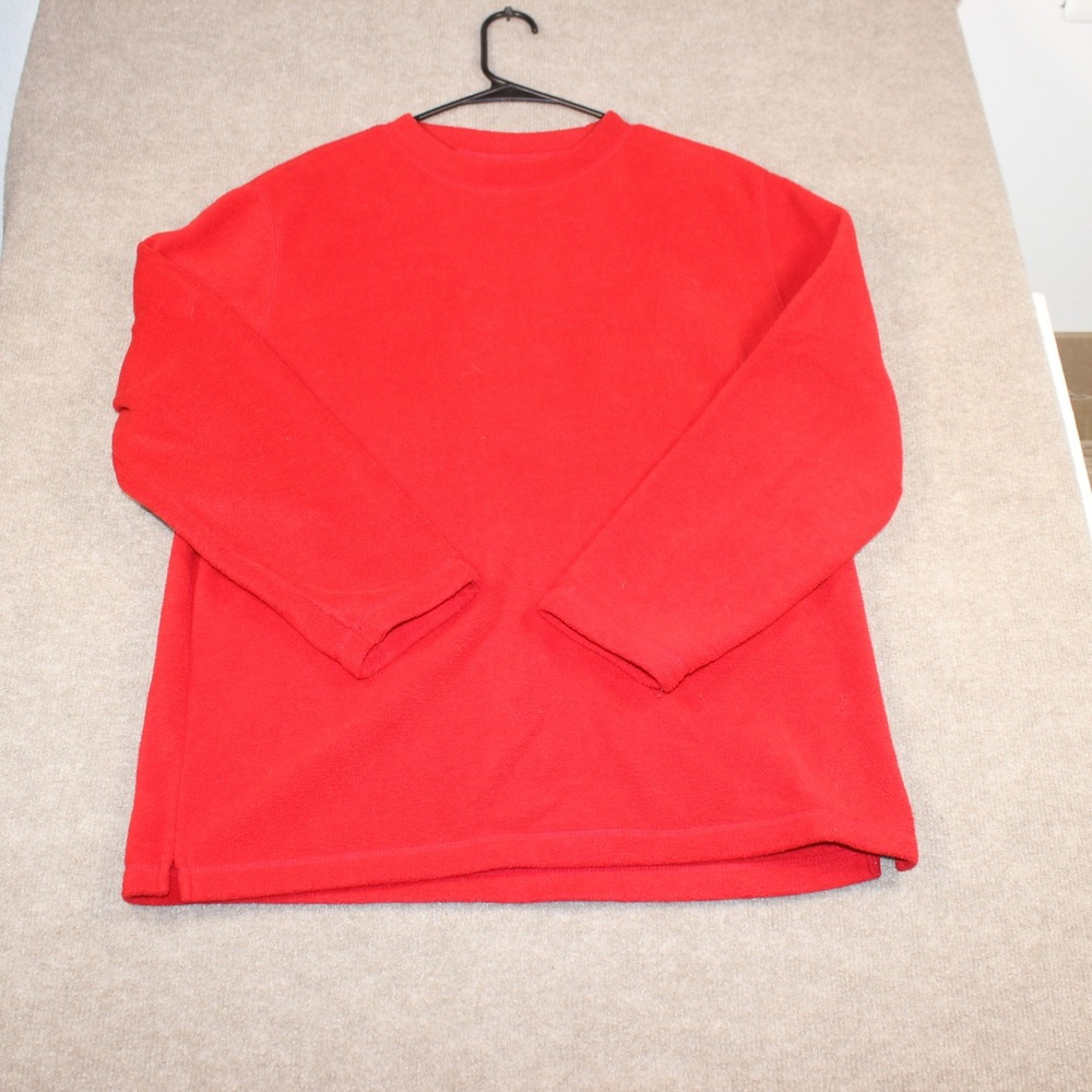NY Jeans New York & Company Red Fleece Sweatshirt Crewneck Long Sleeve Top